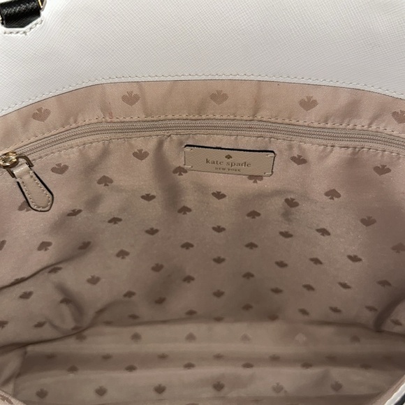 Kate Spade Staci Bag Purse Leather Laptop Tote in Tan, White & Black Color Block - Picture 11 of 11